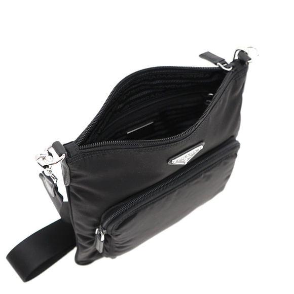 Prada Crossbody Black Nylon Messenger Bag 1BH716 New - Picture 6 of 7
